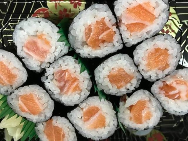 Spicy Salmon Sushi Roll.